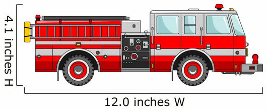 Fire Truck White Flat Wall Decal