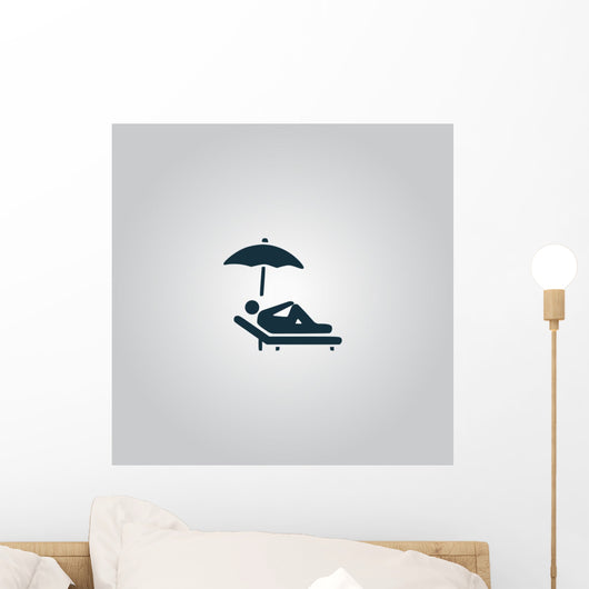 Relax under Umbrella Lounger Wall Decal