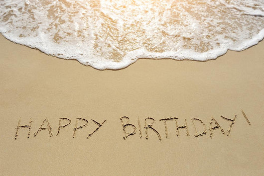 Happy Birthday Written Sand Wall Decal