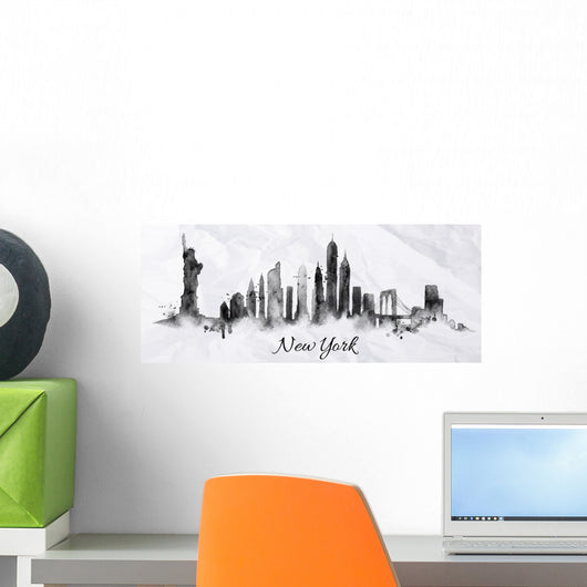 Silhouette Ink New York Wall Decal Panoramic Wall Decal