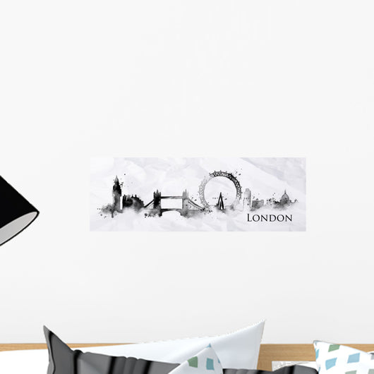 Silhouette Ink London Wall Decal Panoramic Wall Decal