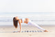 Pregnancy Yoga Workout Beach Wall Decal Design 1