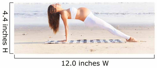 Pregnancy Yoga Workout Beach Wall Decal Design 1