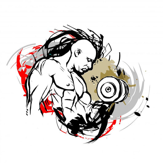 Bodybuilder Illustration Wall Decal