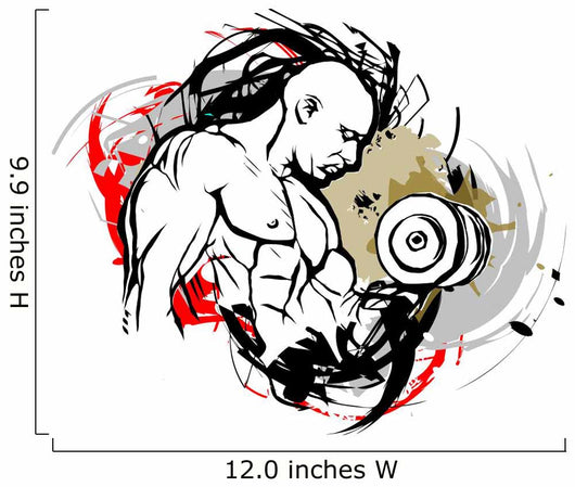 Bodybuilder Illustration Wall Decal