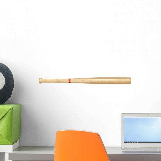 Wooden Baseball Bat Wall Decal Panoramic Wall Decal