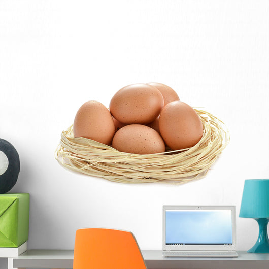 Eggs Nest White Wall Decal