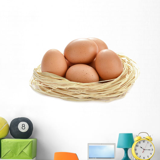 Eggs Nest White Wall Decal