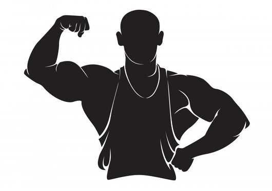 Bodybuilder Vector Silhouette White Wall Decal