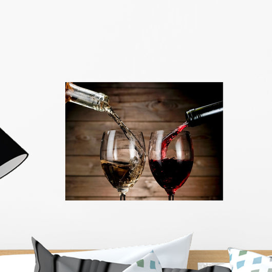 Red and White Wine Wall Decal