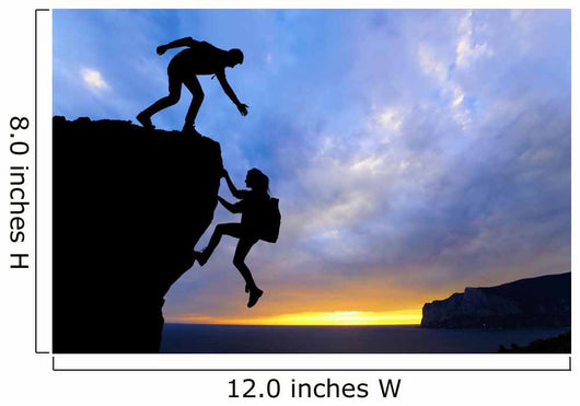 Teamwork Two Men Travelers Wall Decal Design 3