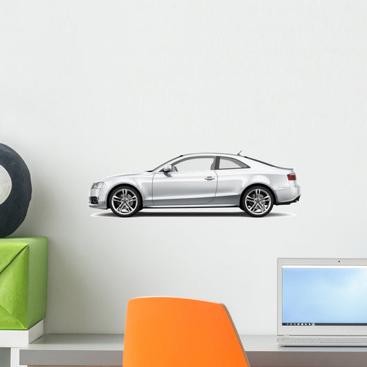 White Coupe Car White Wall Decal