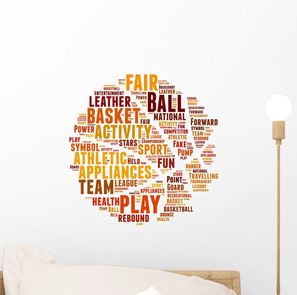 Basketball Word Cloud Concept Wall Decal - WallMonkeys.com – Wallmonkeys