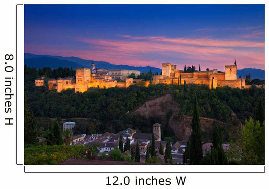 Alhambra Granada Spain Dusk Wall Decal