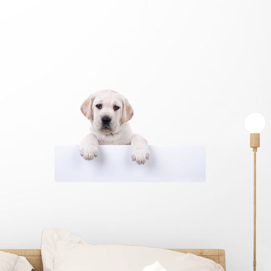 Puppy Dog Holding Sign Wall Decal