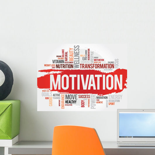 Motivation Word Cloud Fitness Wall Decal