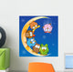 Owl Group Cartoon Moon Wall Decal