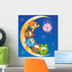 Owl Group Cartoon Moon Wall Decal