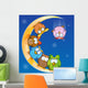 Owl Group Cartoon Moon Wall Decal