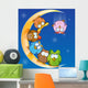 Owl Group Cartoon Moon Wall Decal