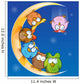 Owl Group Cartoon Moon Wall Decal