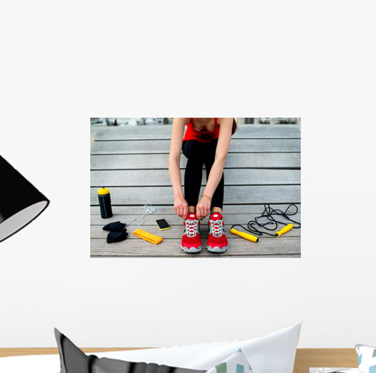Sport Woman Sunbed Wall Decal