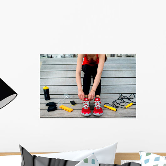 Sport Woman Sunbed Wall Decal
