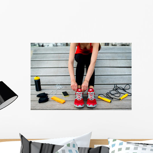 Sport Woman Sunbed Wall Decal