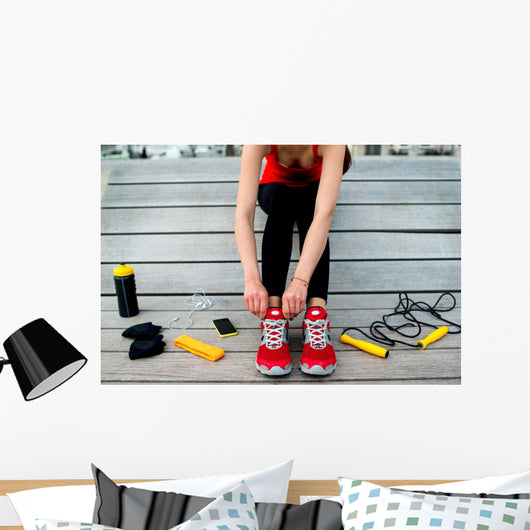 Sport Woman Sunbed Wall Decal