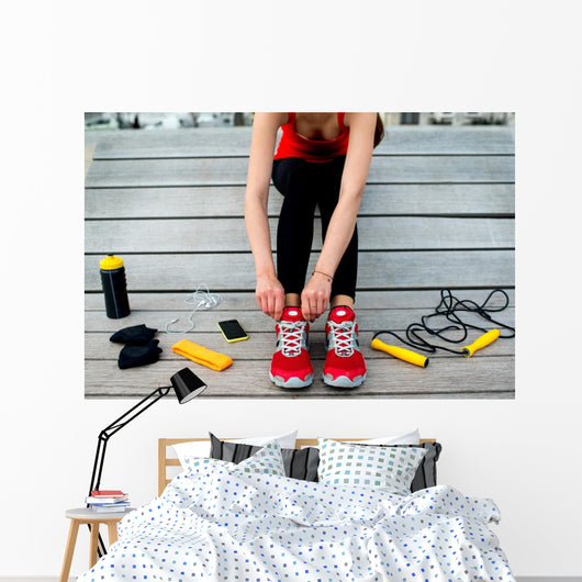 Sport Woman Sunbed Wall Decal