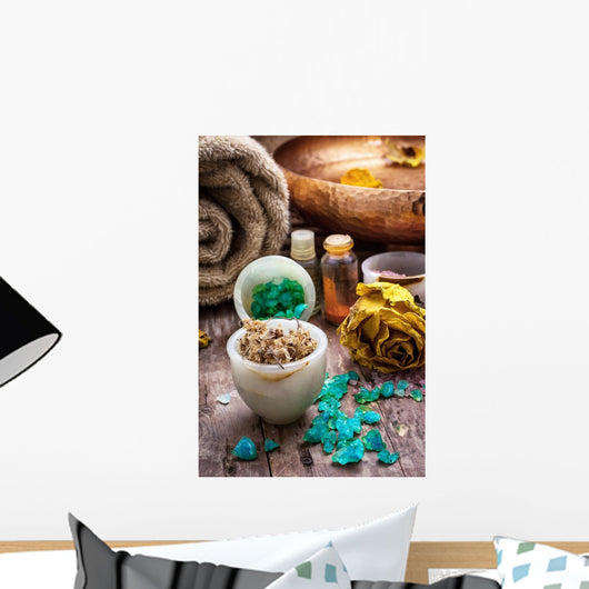 Bronze Bowl with Water Wall Decal
