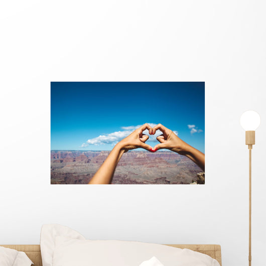 Woman Shaping Heart with Wall Decal