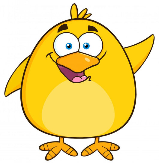 Happy Yellow Chick Cartoon Wall Decal