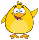 Happy Yellow Chick Cartoon Wall Decal