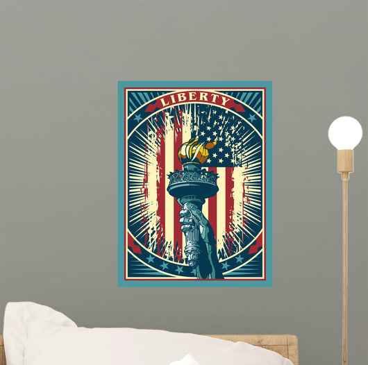 Flame Lady Liberty Wall Decal