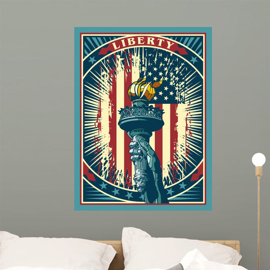 Flame Lady Liberty Wall Decal