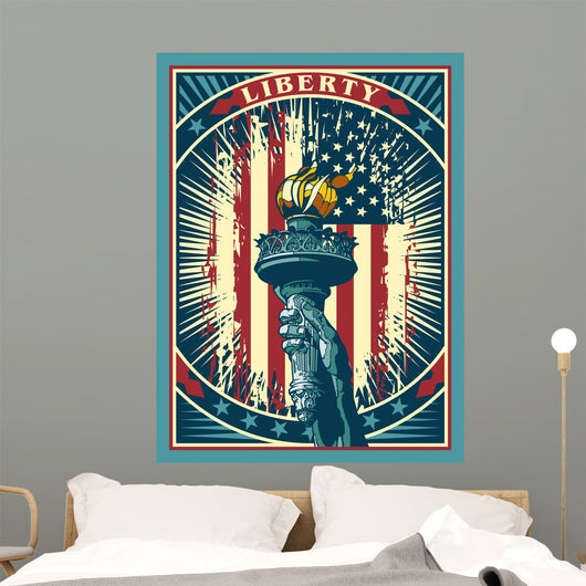 Flame Lady Liberty Wall Decal