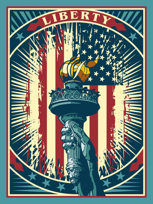 Flame Lady Liberty Wall Decal