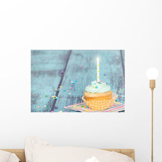 Pastel Cupcake with Candle Wall Decal