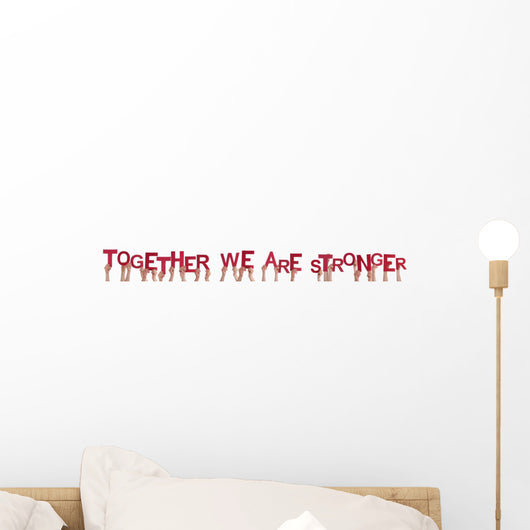 Hands Holding Straight Word Wall Decal Panoramic Wall Decal