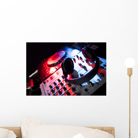 DJ Mixer with Headphones Wall Decal
