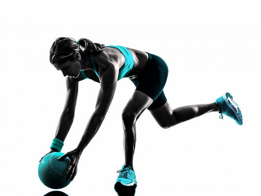 Woman Fitness Medicine Ball Wall Decal