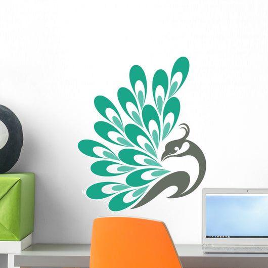 Beauty Peacock Logo Vector Wall Decal