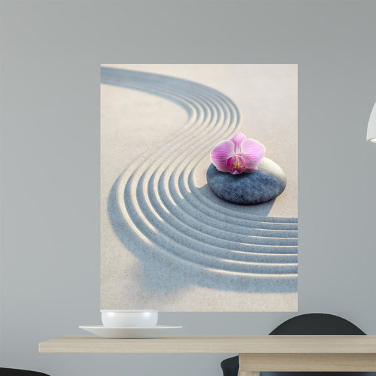 Orchidee Auf Stein im Wall Decal Design 1