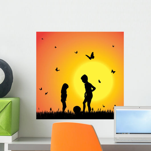 Vector Silhouette Children Wall Decal