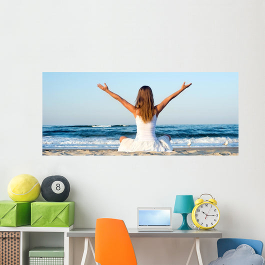 Woman Meditating Wall Decal