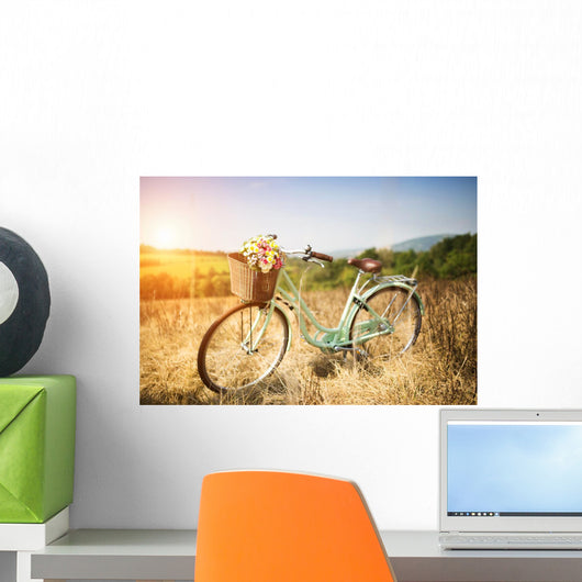 Vintage Bicycle with Basket Wall Decal