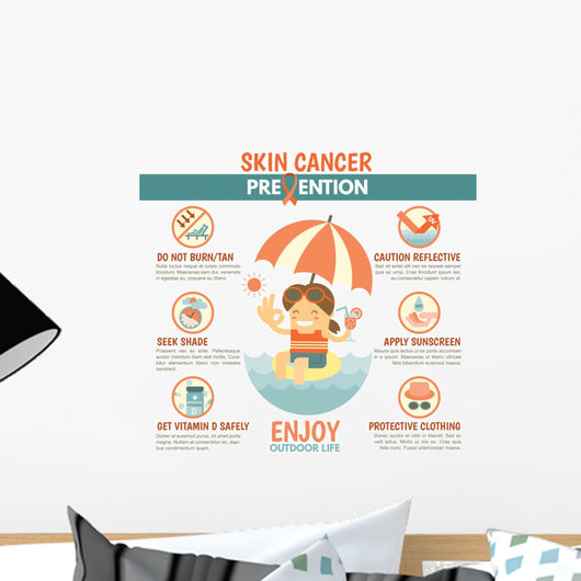 Skin Cancer Prevention Infographic Wall Decal