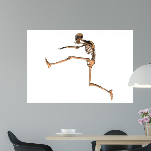 Skeleton Jumping Wall Decal