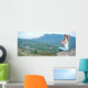 Woman Meditate Mountains Wall Decal